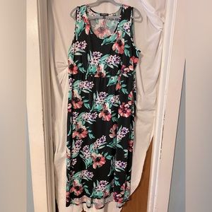 Notations floral high low maxi dress